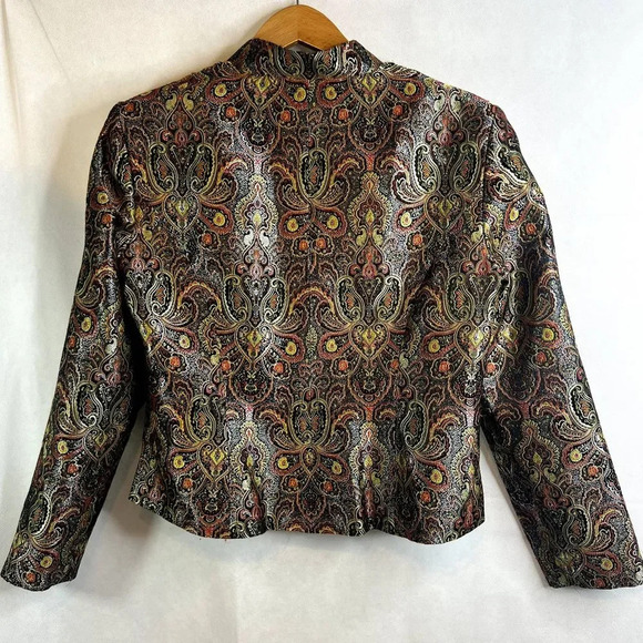 Dressbarn Silk Blend Paisley Dress Jacket Size Large - Picture 2 of 9